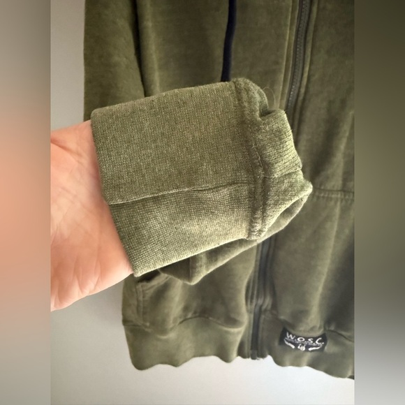 Weevil Outdoor Fleece Full Zip Hooded Jacket Men’s SZ M Green Pockets Drawstring - Picture 4 of 7